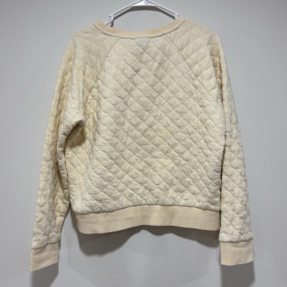 Patagonia‎ Organic Cotton Sweatshirt Quilted Crew Neck Vela Peach Women's Size L - Picture 5 of 6